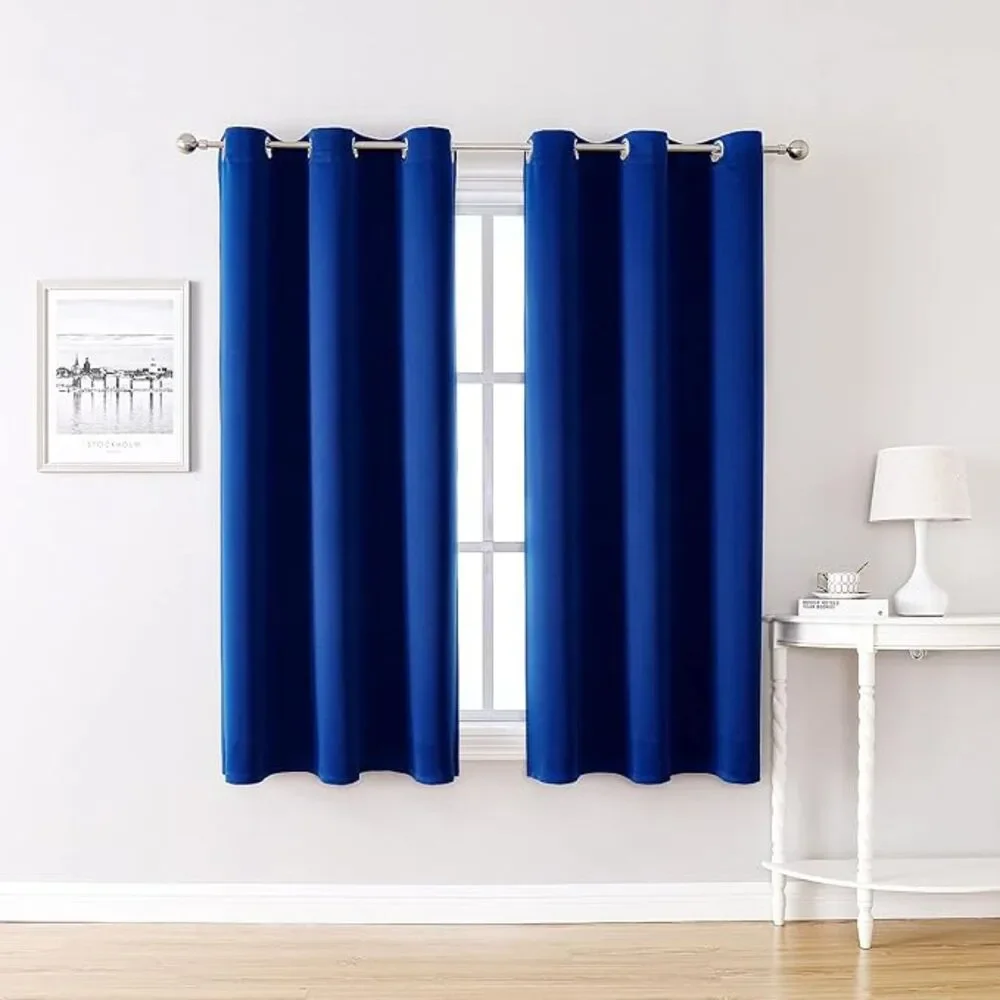 Brand New ChrisDowa Royal Blue Thermal Blackout Curtains – Set of 2